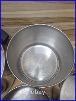Vtg 1801 Revere Ware 12-Piece Copper Clad Cookware Set with Lids 1 to 4qt with 8qt