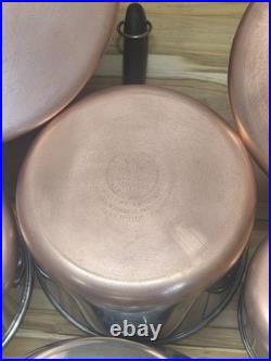 Vtg 1801 Revere Ware 12-Piece Copper Clad Cookware Set with Lids 1 to 4qt with 8qt