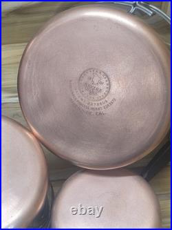 Vtg 1801 Revere Ware 12-Piece Copper Clad Cookware Set with Lids 1 to 4qt with 8qt