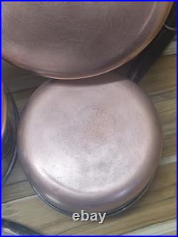 Vtg 1801 Revere Ware 12-Piece Copper Clad Cookware Set with Lids 1 to 4qt with 8qt