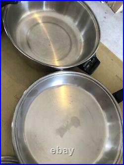 Vtg Lifetime T304 Stainless Steel 6 Pc Cookware Set Stock Pot-Saucepan-Skillet