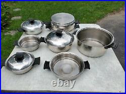 Vtg RENA WARE 3-ply 18-8 Stainless Steel 11 piece cookware set Stock pot double