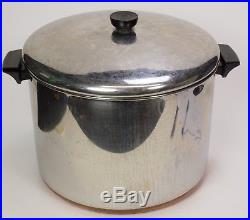 Vtg Revere Ware 16 QT Stock/Canning Pot Copper Clad Stainless Steel With Lid