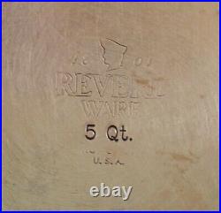Vtg Revere Ware Copper Clad Bottom 5 QT Stainless Stock Pot with Steamer Insert