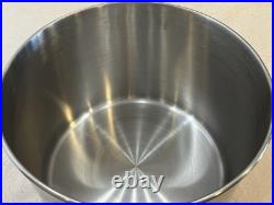 Vtg Revere Ware SS 16 Qt Stock Pot Commercial Grade & Lid Tri-Ply Disc Bottom