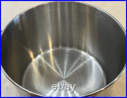 Vtg Revere Ware SS 16 Qt Stock Pot Commercial Grade & Lid Tri-Ply Disc Bottom