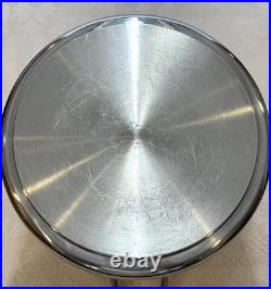 Vtg Revere Ware SS 16 Qt Stock Pot Commercial Grade & Lid Tri-Ply Disc Bottom