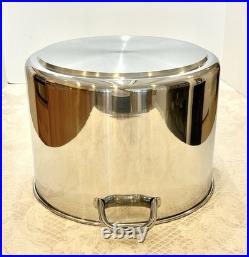 Vtg Revere Ware SS 16 Qt Stock Pot Commercial Grade & Lid Tri-Ply Disc Bottom Vtg Revere Ware SS 16 Qt Stock Pot Commercial Grade & Lid Tri-Ply Disc Bottom