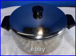 Vtg Revere Ware Set Copper Bottom Cookware. Skillet, Stock Pot, 2 Sauce Pans