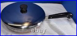 Vtg Revere Ware Set Copper Bottom Cookware. Skillet, Stock Pot, 2 Sauce Pans