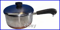Vtg Revere Ware Set Copper Bottom Cookware. Skillet, Stock Pot, 2 Sauce Pans