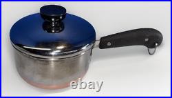Vtg Revere Ware Set Copper Bottom Cookware. Skillet, Stock Pot, 2 Sauce Pans