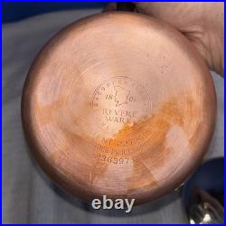 Vtg Revere Ware Set Copper Bottom Cookware. Skillet, Stock Pot, 2 Sauce Pans