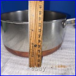 Vtg Revere Ware Set Copper Bottom Cookware. Skillet, Stock Pot, 2 Sauce Pans