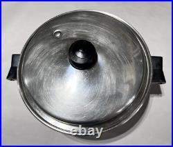 Vtg Saladmaster 18-8 Tri-Clad 6Qt Stainless Steel Stock Pot Dutch Oven with2nd Lid