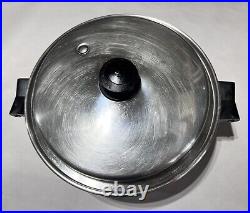 Vtg Saladmaster 18-8 Tri-Clad 6Qt Stainless Steel Stock Pot Dutch Oven with2nd Lid