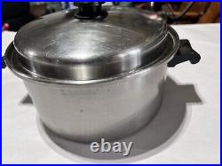 Vtg Saladmaster 18-8 Tri-Clad 6Qt Stainless Steel Stock Pot Dutch Oven with2nd Lid
