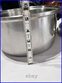 Vtg Saladmaster 18-8 Tri-Clad 6Qt Stainless Steel Stock Pot Dutch Oven with2nd Lid