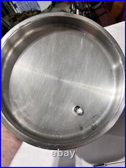 Vtg Saladmaster 18-8 Tri-Clad 6Qt Stainless Steel Stock Pot Dutch Oven with2nd Lid