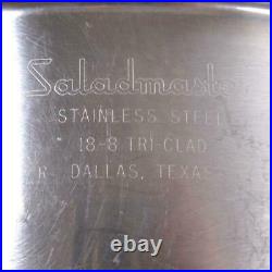 Vtg Saladmaster 18-8 Tri-Clad Stainless Steel Stock Pot With Vapo Lid 6 Quarts