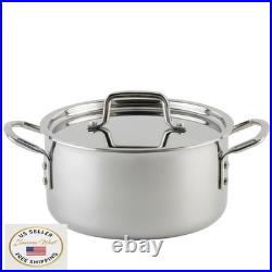 WINCO Tri-Ply Stock Pot, Silver Even Heating, All Cooktops, Durable