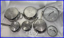WOLFGANG PUCK CAFE COLLECTION COOKWARE SET of 7 Stainless Steel