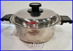 West Bend Americraft Kitchen Craft Stainless 4 Qt Silver Round Stock Pot & Lid