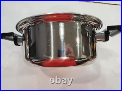 West Bend Americraft Kitchen Craft Stainless 4 Qt Silver Round Stock Pot & Lid