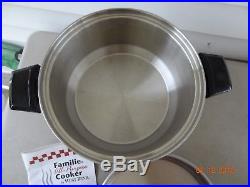 West Bend Kitchen Craft Stainless 4 qt Pot Familie Slow Slo Cooker Stock, NOS
