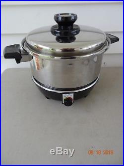 West Bend Kitchen Craft Stainless 4 qt Pot Familie Slow Slo Cooker Stock, NOS