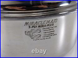 West Bend Miracle Maid Mira-Plex 6 Litre Stock Pot 5-Ply Stainless Steel Clad