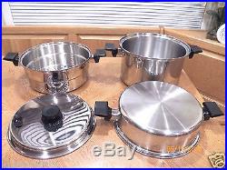 West Bend ROYAL PRESTIGE 8QT Roaster Stock Pot Steamer Dome Lid 7 Ply Stainless