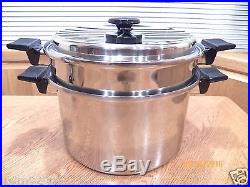 West Bend ROYAL PRESTIGE 8QT Roaster Stock Pot Steamer Dome Lid 7 Ply Stainless