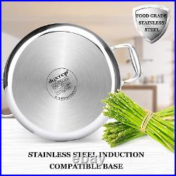 Whole-Clad Tri-Ply Stainless Steel Stockpot with Lid, 8 Quart, Kitchen Induction