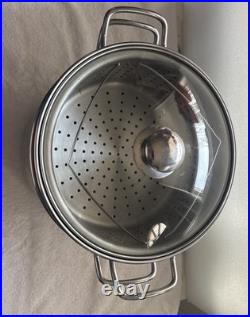 Williams Sonoma 12 Quart 18/10 Heavy Stainless Steel Stock Pot/Steamer/Lid