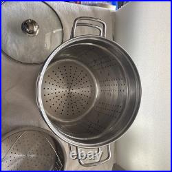 Williams Sonoma 12 Quart 18/10 Heavy Stainless Steel Stock Pot/Steamer/Lid