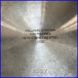 Williams Sonoma 12 Quart 18/10 Heavy Stainless Steel Stock Pot/Steamer/Lid