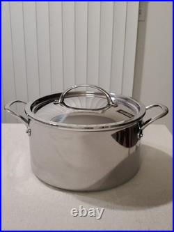 Williams Sonoma 8 Qt Hestan Stainless Steel Thermo Clad Stock Pot & Lid Italy