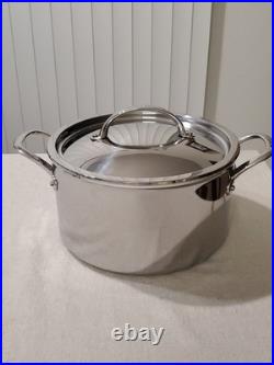 Williams Sonoma 8 Qt Hestan Stainless Steel Thermo Clad Stock Pot & Lid Italy