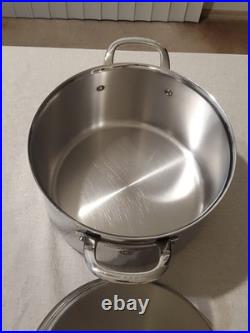 Williams Sonoma 8 Qt Hestan Stainless Steel Thermo Clad Stock Pot & Lid Italy
