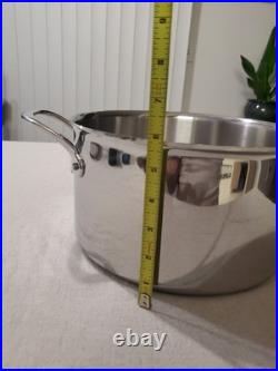 Williams Sonoma 8 Qt Hestan Stainless Steel Thermo Clad Stock Pot & Lid Italy