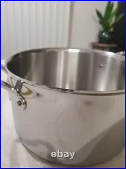 Williams Sonoma 8 Qt Hestan Stainless Steel Thermo Clad Stock Pot & Lid Italy