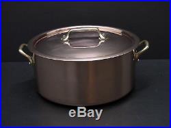 Williams Sonoma France Copper 5 Qt Stock Soup Pot with Lid Stainless Steel Lined
