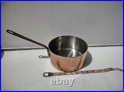 Williams Sonoma France Copper stainless sauce pan 7 1/2 x 4 Vintage chef 2qrt