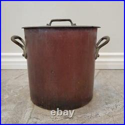 Williams Sonoma France Hammered Copper Stock Pot Vintage Heavy Duty Cookware