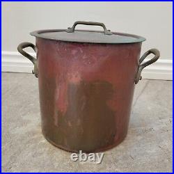 Williams Sonoma France Hammered Copper Stock Pot Vintage Heavy Duty Cookware