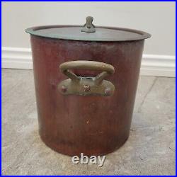 Williams Sonoma France Hammered Copper Stock Pot Vintage Heavy Duty Cookware