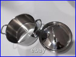 Williams Sonoma Hestan Thermo Clad 8qt Stock Pot & Cover Stainless Superb Condt