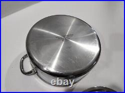 Williams Sonoma Hestan Thermo Clad 8qt Stock Pot & Cover Stainless Superb Condt