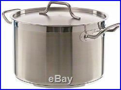 Winco (SST-12) 12 Qt Induction Ready Stainless Steel Stock Pot withCover